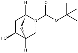 tert-butyl (1S,4S,5R)-5-hydroxy-2-azabicyclo[2.2.1]heptane-2-carboxylate Struktur