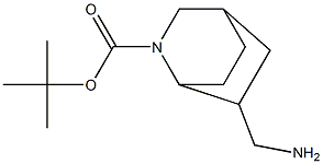 endo-6-Aminomethyl-2-aza-bicyclo[2.2.2]octane-2-carboxylic acid tert-butyl ester 化学構造式