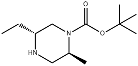 tert-butyl (2S,5R)-5-ethyl-2-methylpiperazine-1-carboxylate Struktur