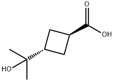 trans-3-(2-hydroxypropan-2-yl)cyclobutane-1-carboxylic acid,1940136-70-8,结构式