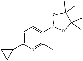 2-Methyl-6-(cyclopropyl)pyridine-3-boronic acid pinacol ester 结构式