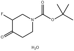 tert-butyl 3-fluoro-4-oxopiperidine-1-carboxylate hydrate 化学構造式