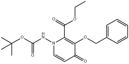 3-(苄氧基)-1-((叔丁氧基羰基)氨基)-4-氧代-1,4-二氢吡啶-2-羧酸乙酯, 1985607-65-5, 结构式