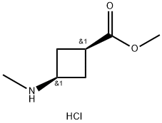 methyl cis-3-(methylamino)cyclobutane-1-carboxylate hydrochloride Structure