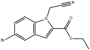 ethyl 5-bromo-1-(cyanomethyl)-1H-indole-2-carboxylate 结构式