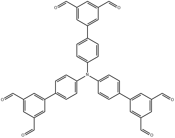 4′,4′′′,4′′′′′-ニトリロトリス(1,1′-ビフェニル-3,5-ジカルボアルデヒド) 化学構造式