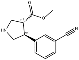 Trans-methyl 4-(2-cyanophenyl)pyrrolidine-3-carboxylate HCl,203512-37-2,结构式