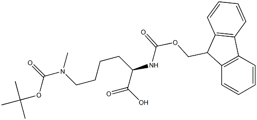 (2R)-6-{[(tert-butoxy)carbonyl](methyl)amino}-2-({[(9H-fluoren-9-yl)methoxy]carbonyl}amino)hexanoic acid Structure