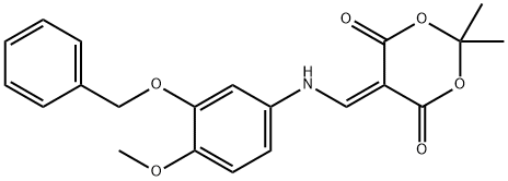 5-({[3-(benzyloxy)-4-methoxyphenyl]amino}methylene)-2,2-dimethyl-1,3-dioxane-4,6-dione Struktur