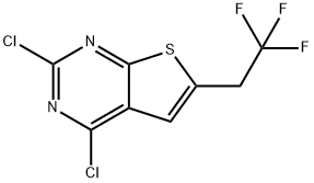 2,4-dichloro-6-(2,2,2-trifluoroethyl)thieno[2,3-d]pyrimidine, 2055107-43-0, 结构式