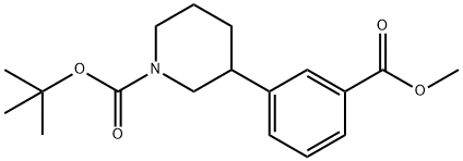 1-Piperidinecarboxylic acid, 3-[3-(methoxycarbonyl)phenyl]-, 1,1-dimethylethyl ester Structure