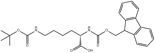 N2-(((9H-芴-9-基)甲氧基)羰基)-N6-(叔丁氧基羰基)-L-赖氨酸,205812-10-8,结构式