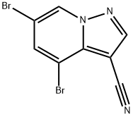 4,6-Dibromo-pyrazolo[1,5-a]pyridine-3-carbonitrile 化学構造式