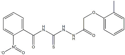 2-nitro-N-({2-[(2-methylphenoxy)acetyl]hydrazino}carbothioyl)benzamide,206996-69-2,结构式