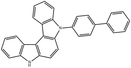 5-([1,1'-biphenyl]-4-yl)-5,8-dihydroindolo[2,3-c]carbazole Struktur