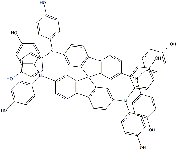 2,2',7,7'-tetra[N,N-bis(4-hydroxyphenyl)amino]-9,9-spirobifluorene Structure
