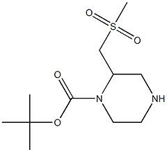 2-Methanesulfonylmethyl-piperazine-1-carboxylic acid tert-butyl ester Structure