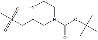 3-Methanesulfonylmethyl-piperazine-1-carboxylic acid tert-butyl ester Structure