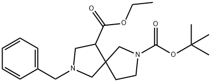 2-tert-butyl 9-ethyl 7-benzyl-2,7-diazaspiro[4.4]nonane-2,9-dicarboxylate Structure