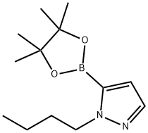 1-丁基-5-(4,4,5,5-四甲基-1,3,2-二氧硼杂环戊烷-2-基)-1H-吡唑, 2096332-26-0, 结构式