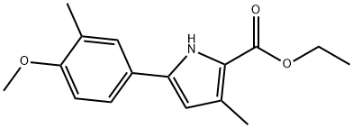 Ethyl 5-(4-methoxy-3-methylphenyl)-3-methyl-1H-pyrrole-2-carboxylate Struktur