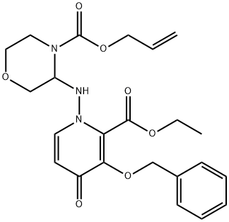 烯丙基3-((3-(苄氧基)-2-(乙氧基羰基)-4-氧代吡啶-1(4H)-基)氨基)吗啉-4-羧酸酯,2119729-44-9,结构式