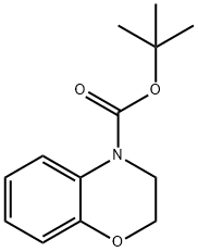 4-(tert-butoxycarbonyl)-3,4-dihydro-2H-1,4-benzoxazine Struktur