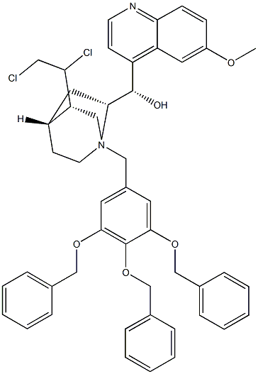 N-(3,4,5-tribenzyloxybenzyl)quinine chloride Struktur