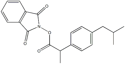 (1,3-Dioxoisoindolin-2-yl) 2-(4-isobutylphenyl)propanoate 化学構造式