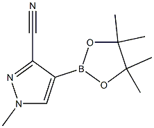 1-methyl-4-(4,4,5,5-tetramethyl-1,3,2-dioxaborolan-2-yl)-1H-pyrazole-3-carbonitrile Struktur