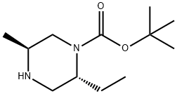 tert-butyl (2R,5S)-2-ethyl-5-methylpiperazine-1-carboxylate, 2165403-17-6, 结构式