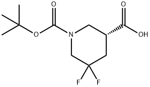 (R)-1-(tert-butoxycarbonyl)-5,5-difluoropiperidine-3-carboxylic acid Structure