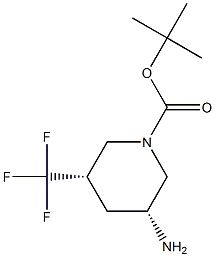 (3R,5S)-1-BOC-3-氨基-5-(三氟甲基)哌啶,2166275-79-0,结构式