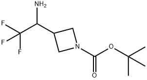tert-butyl 3-(1-amino-2,2,2-trifluoroethyl)azetidine-1-carboxylate Struktur