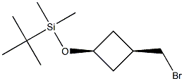 tert-butyldimethyl[cis-3-(bromomethyl)cyclobutoxy]silane 化学構造式