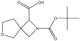 2-(tert-butoxycarbonyl)-6-oxa-2-azaspiro[3.4]octane-1-carboxylic acid 化学構造式