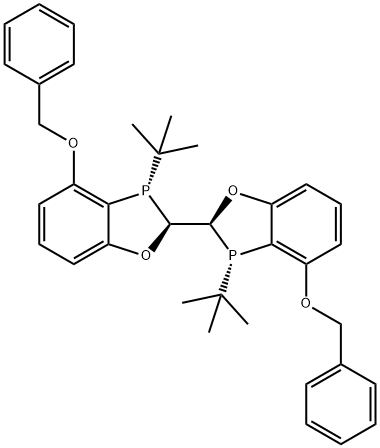 (2S,2'S,3S,3'S)-3,3'-Bis(tert-butyl)-2,2',3,3'-tetrahydro-4,4'-bis(phenylmethoxy)-2,2'-bi-1,3-benzoxaphosphole Structure