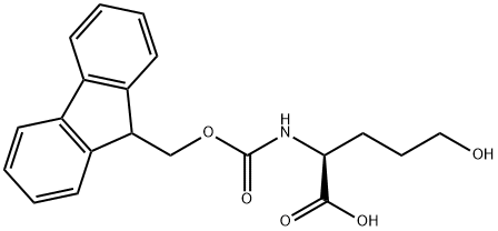 (2S)-2-({[(9H-fluoren-9-yl)methoxy]carbonyl}amino)-5-hydroxypentanoic acid Structure