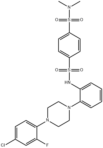 N1-(2-(4-(4-chloro-2-fluorophenyl)piperazin-1-yl)phenyl)-N4,N4-dimethylbenzene-1,4-disulfonamide Struktur