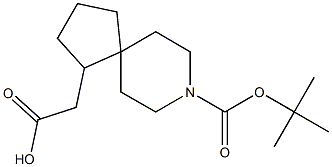 2-(8-(tert-butoxycarbonyl)-8-azaspiro[4.5]decan-1-yl)acetic acid 化学構造式