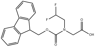 2-[(2,2-difluoroethyl)({[(9H-fluoren-9-yl)methoxy]carbonyl})amino]acetic acid Struktur