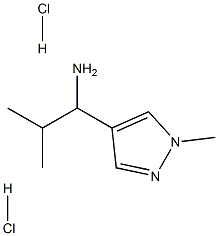 2-methyl-1-(1-methyl-1H-pyrazol-4-yl)propan-1-amine dihydrochloride Structure