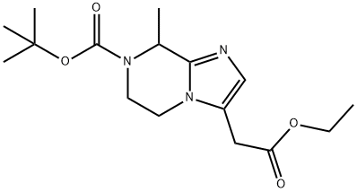 tert-butyl 3-(2-ethoxy-2-oxoethyl)-8-methyl-5,6-dihydroimidazo[1,2-a]pyrazine-7(8H)-carboxylate* Struktur