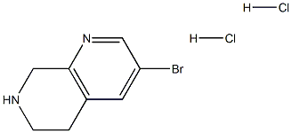 3-溴-5,6,7,8-四氢-1,7-萘啶二盐酸, 2177267-75-1, 结构式