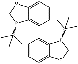 (3S,3'S)-3,3'-Bis(tert-butyl)-2,2',3,3'-tetrahydro-4,4'-bi-1,3-benzoxaphosphole Structure