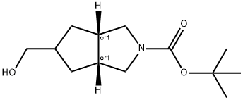 TERT-BUTYL (3AR,5S,6AS)-5-(HYDROXYMETHYL)HEXAHYDROCYCLOPENTA[C]PYRROLE-2(1H)-CARBOXYLATE, 2220998-56-9, 结构式