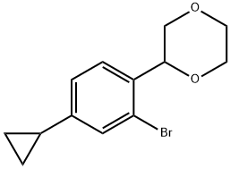 2-(2-bromo-4-cyclopropylphenyl)-1,4-dioxane Structure