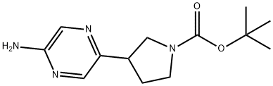 tert-butyl 3-(5-aminopyrazin-2-yl)pyrrolidine-1-carboxylate 化学構造式