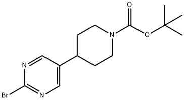 tert-butyl 4-(2-bromopyrimidin-5-yl)piperidine-1-carboxylate 化学構造式