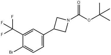 tert-butyl 3-(4-bromo-3-(trifluoromethyl)phenyl)azetidine-1-carboxylate 结构式